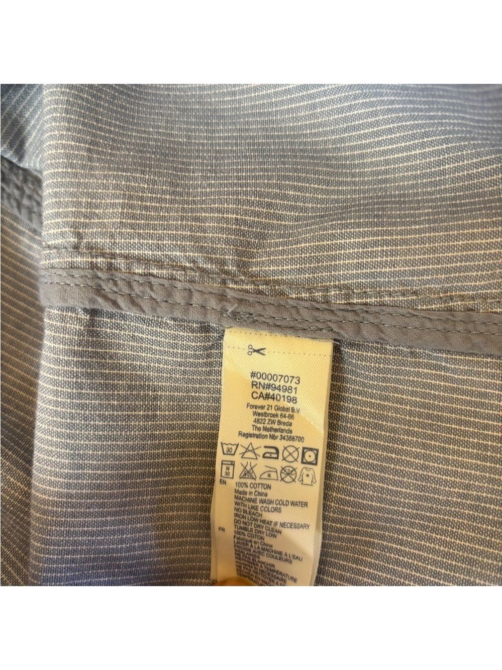 I Love H81 Forever 21 Blue & White Striped 1 Button Cotton Blazer Medium - Picture 5 of 5